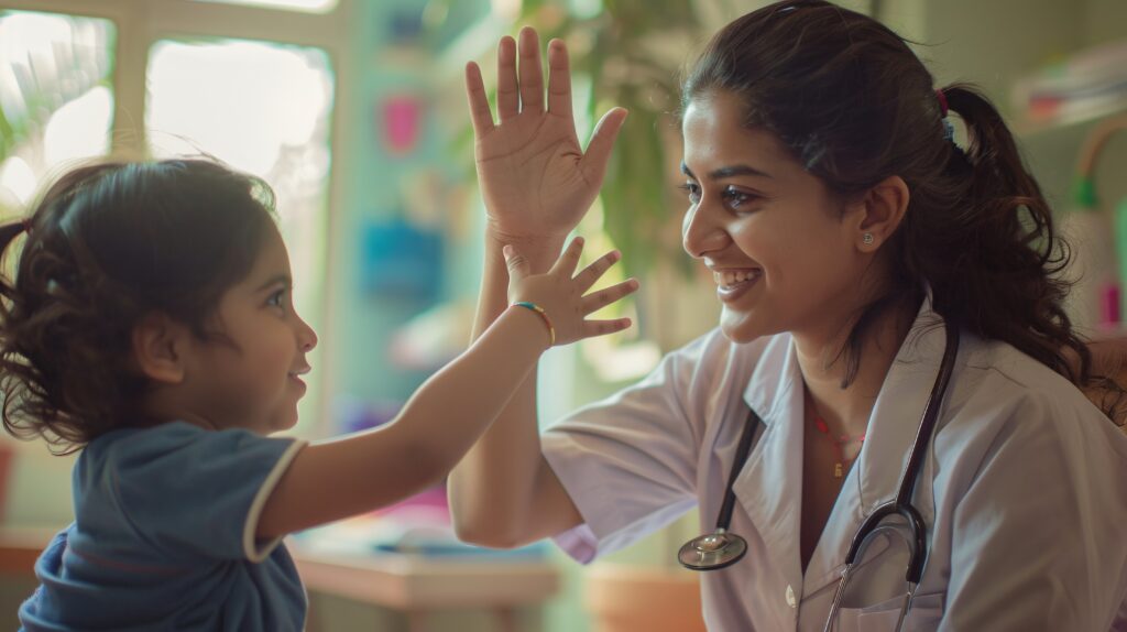 portrait female pediatrician work