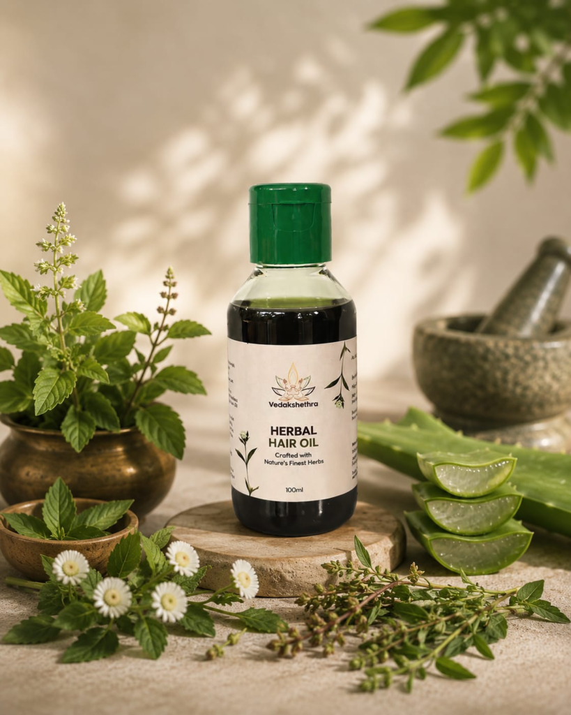 Vedakshethra Herbal Hair Oil | Best Ayurvedic Hair Oil for Hair Growth Vedakshethra Herbal Hair Oil for hair fall control, dandruff removal and natural hair growth – Authentic Ayurvedic Hair Oil in Bangalore